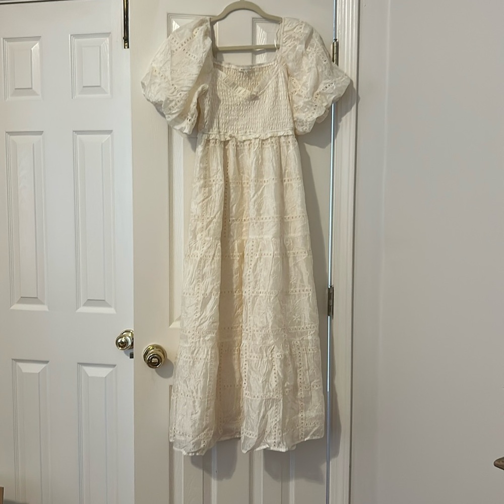 Off white maxi dress, worn once in newborn photos